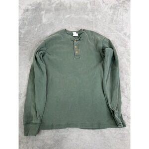Vintage Duofold Long Sleeve Henley Shirt Men's Size Large Green